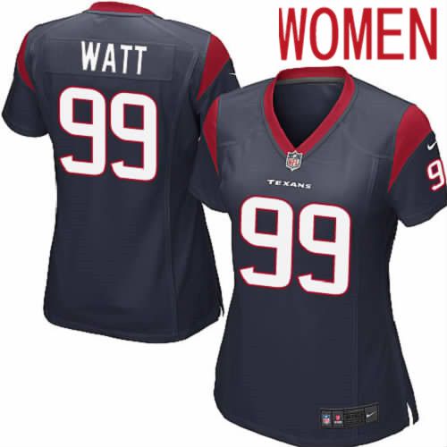 Women Houston Texans #99 J.J. Watt Nike Navy Player Game NFL Jersey->women nfl jersey->Women Jersey